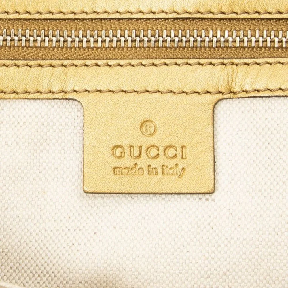 Gucci Medium Bree Heart Gold Beige GG Canvas Shoulder Bag Gold Beige - Picture 10 of 10